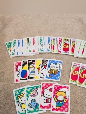 Hello Kitty and Friends Uno card game Excellent 2017 SANRIO Co. MATTEL